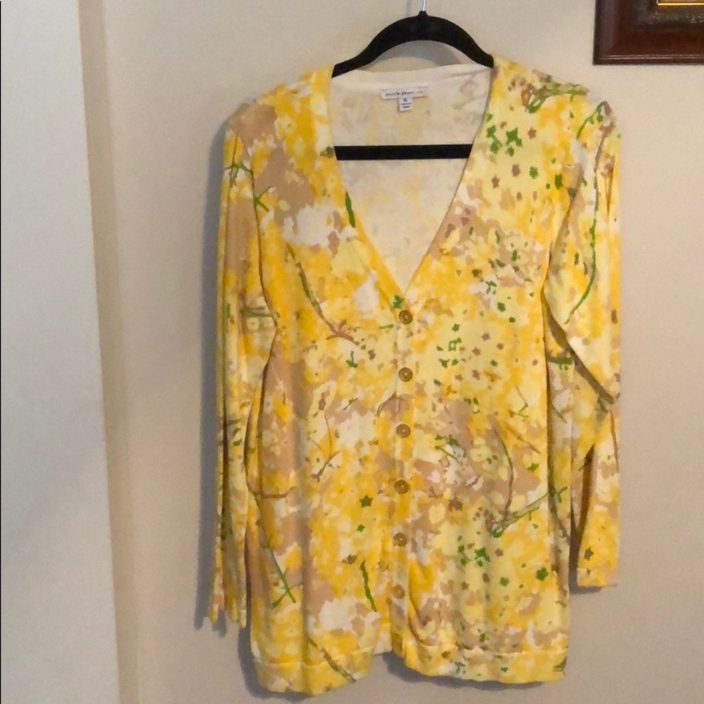 Yellow floral cardigan